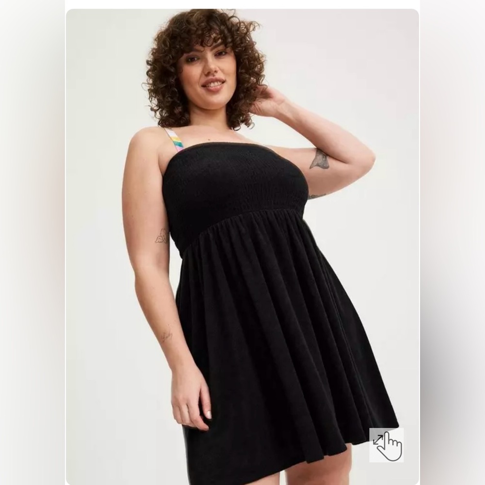 Smocked Strapless Cover-Up Mini Dress